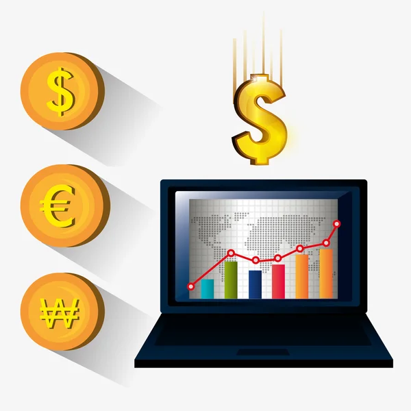 Dinheiro e economia global — Vetor de Stock