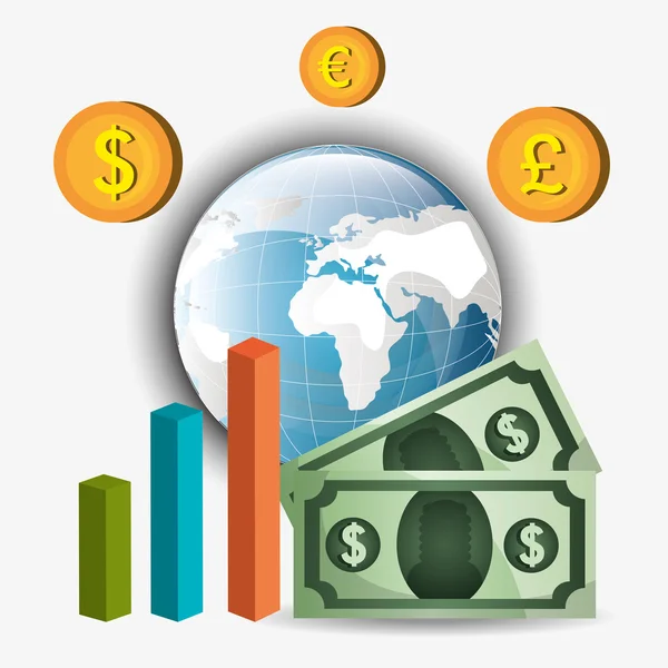 Dinero y economía global — Vector de stock