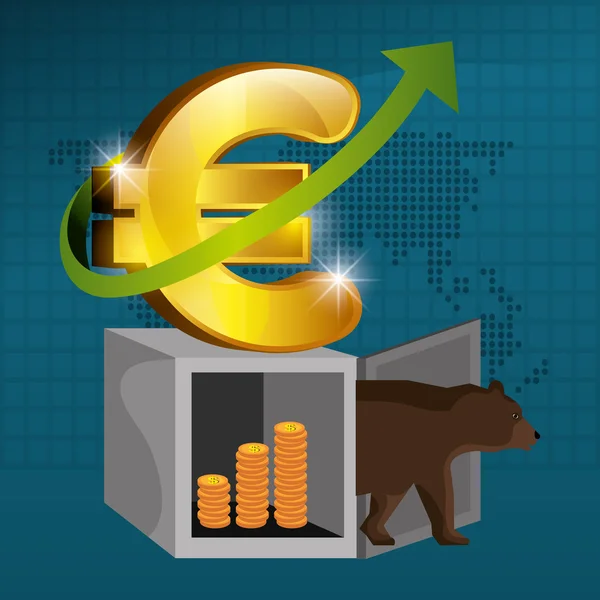 Peníze a globální ekonomika — Stockový vektor