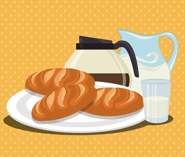 Ekmek yiyecek ve Gastronomi — Stok Vektör