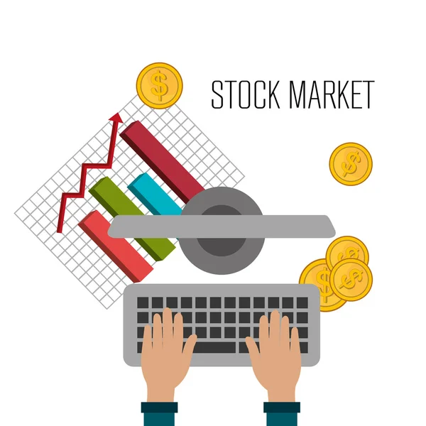 Aktiemarknaden och ekonomin grafisk design — Stock vektor