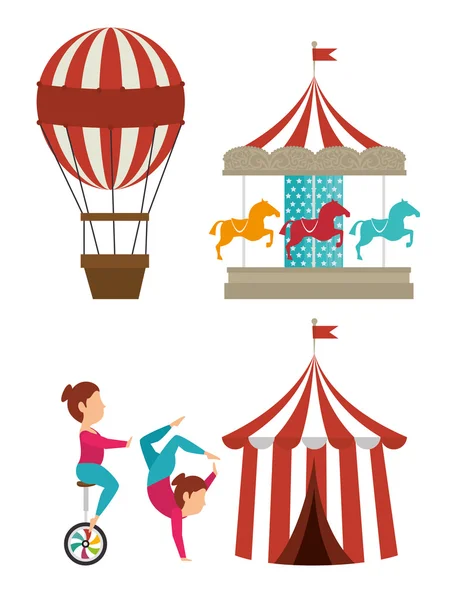 Entretenimiento de carnaval de circo — Vector de stock
