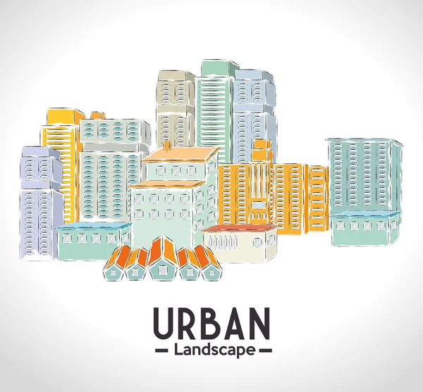 Aménagement urbain et urbain — Image vectorielle