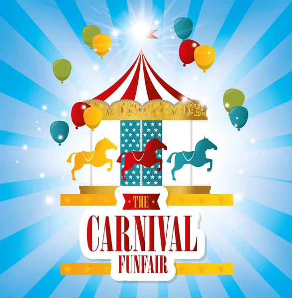 Cirque de divertissement de carnaval — Image vectorielle