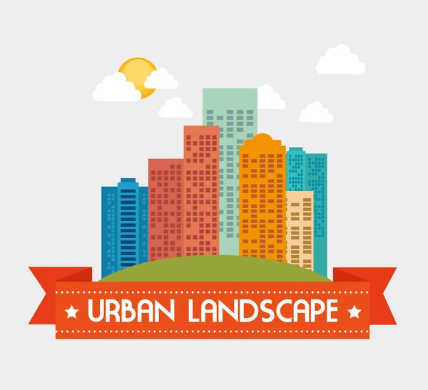Urban buildings graphic — Stock Vector