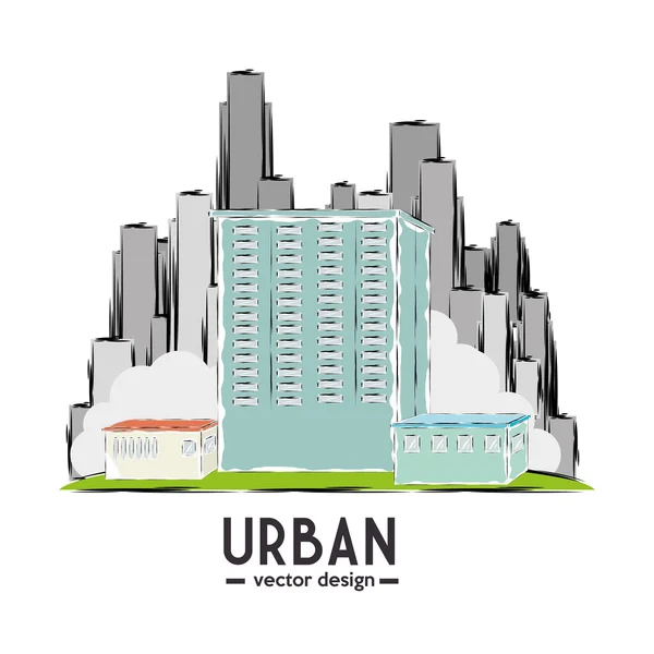 Urban byggnader grafik — Stock vektor