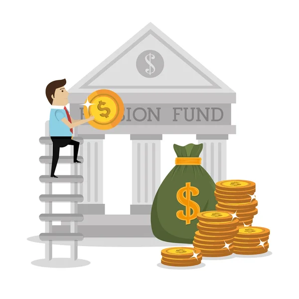 Fundo de pensões monetárias —  Vetores de Stock