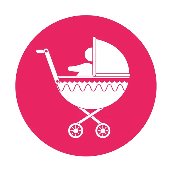 Barnet i barnvagn grafisk design — Stock vektor