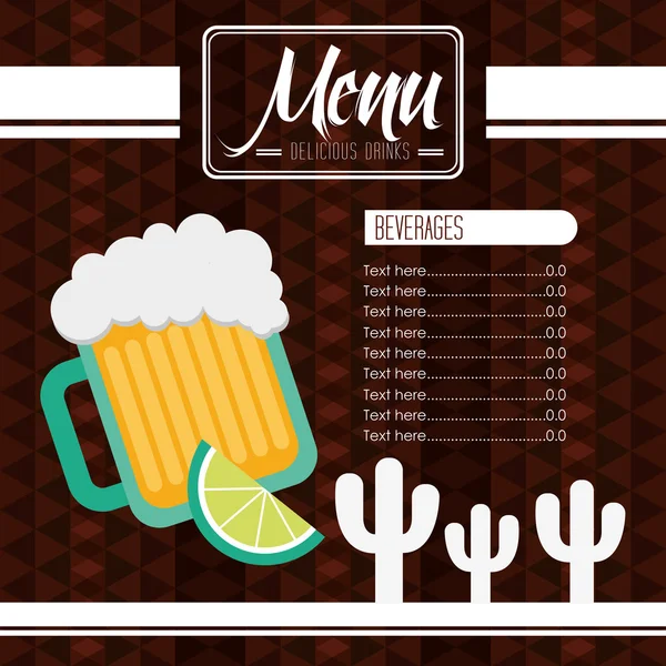 Diseño de bebidas mexicanas — Vector de stock