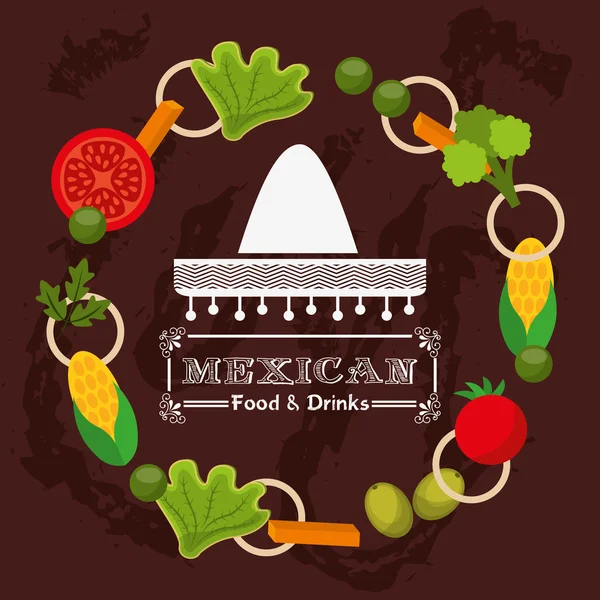 Design de comida mexicana — Vetor de Stock