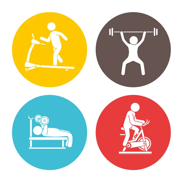 Gimnasio y estilo de vida fitness — Vector de stock