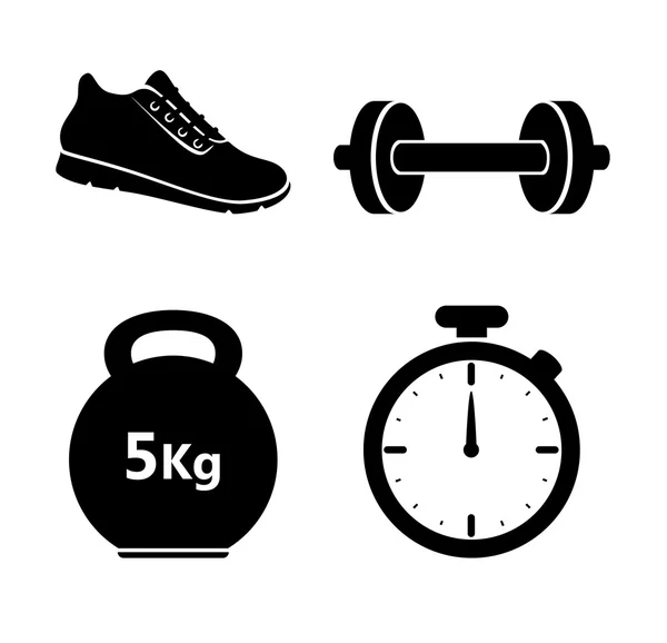 Gimnasio y estilo de vida fitness — Vector de stock