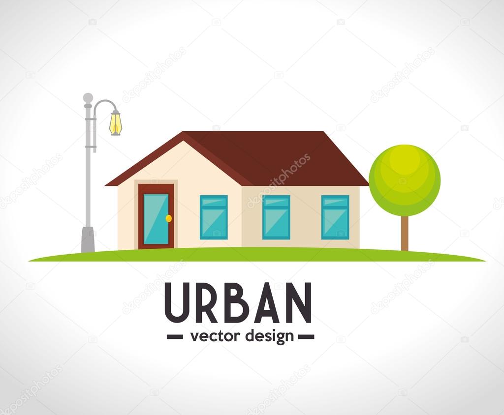 Urban buildings graphic