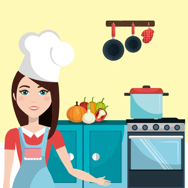 Cucina e cucina grafica — Vettoriale Stock