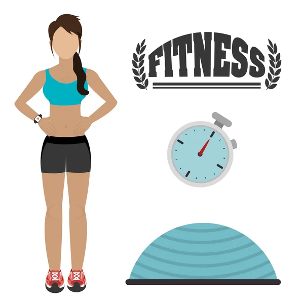 Gimnasio y estilo de vida fitness — Vector de stock