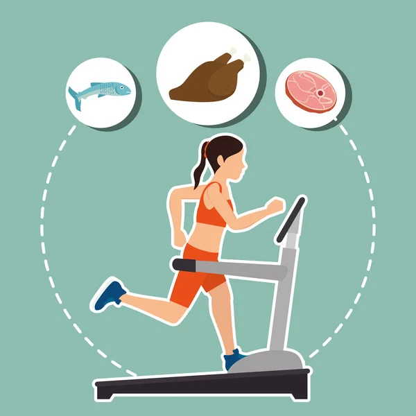 Fitness en gezonde voeding — Stockvector