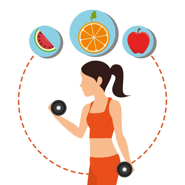 Fitness y comida saludable — Archivo Imágenes Vectoriales
