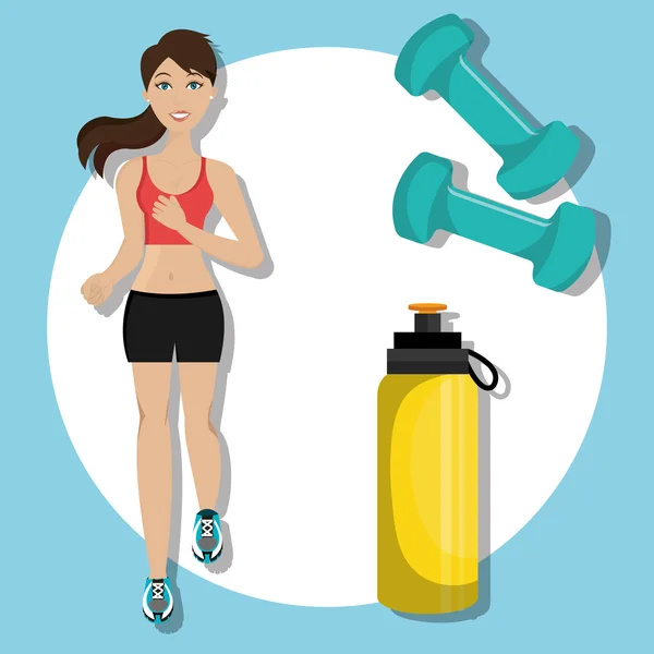 Gimnasio y estilo de vida fitness — Vector de stock