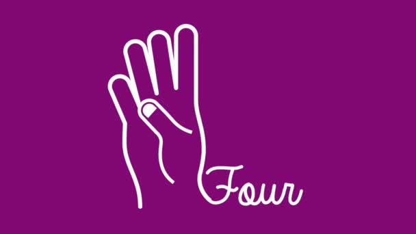 Дизайн и подсчет жестов рук — стоковое видео