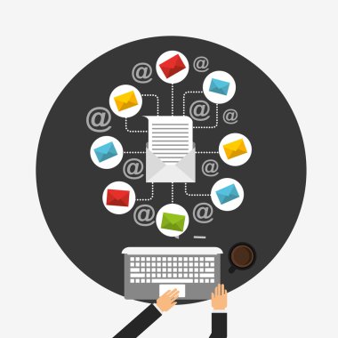 e-posta pazarlama tasarım, vektör çizim