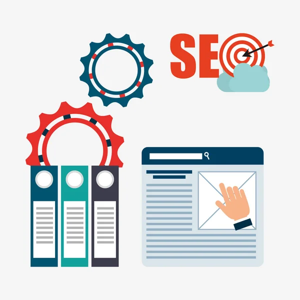 Progettazione concettuale SEO — Vettoriale Stock