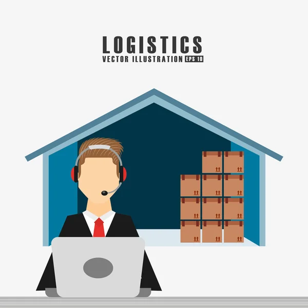 Shipping logistics of merchandise design — Stock Vector