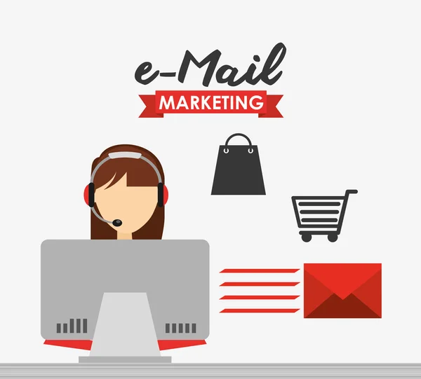 Design, e-mail marketing — Vettoriale Stock