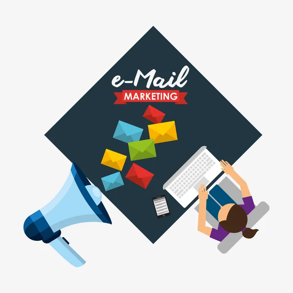 Design, e-mail marketing — Vettoriale Stock