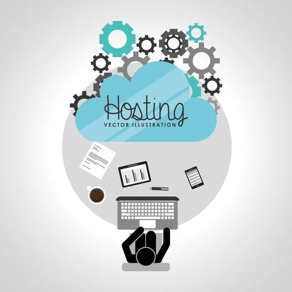 Web hosting ontwerp — Stockvector