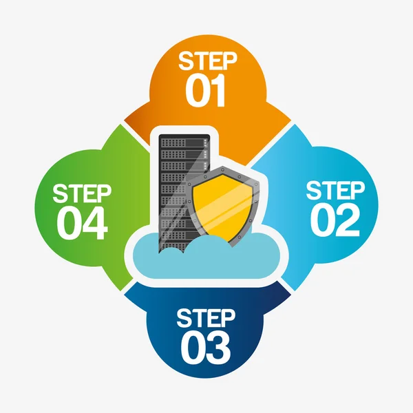 Infographic tasarım hosting — Stok Vektör