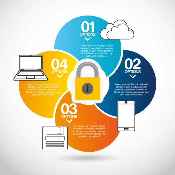 Infographic tasarım hosting — Stok Vektör