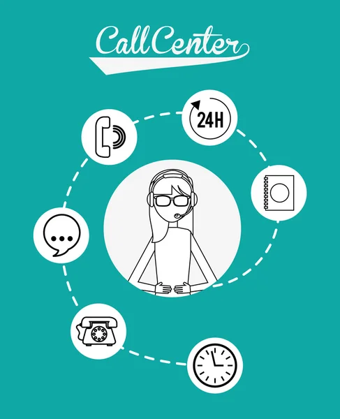 Call center ontwerp — Stockvector
