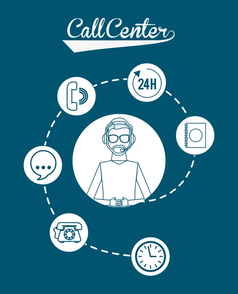 Call-Center-Design — Stockvektor