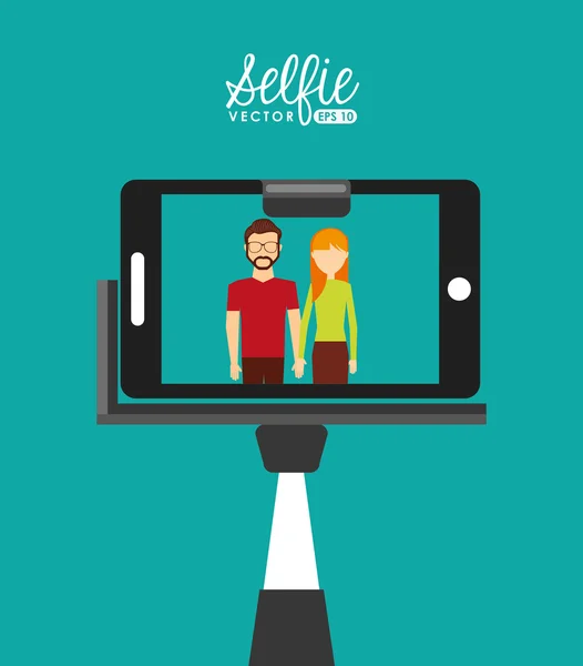 Selfie photographie design — Image vectorielle