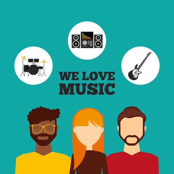 Music lifestyle design — Stock Vector