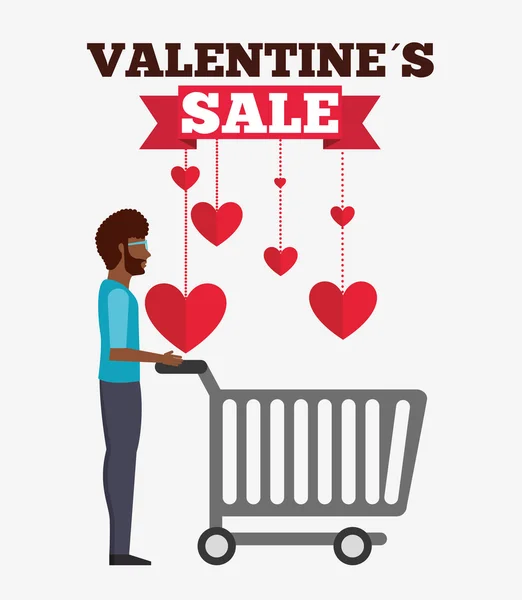 Valentines venta diseño — Vector de stock