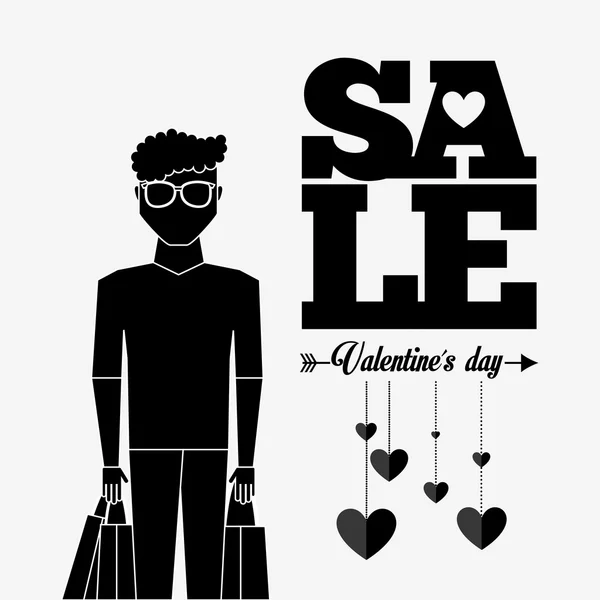 Valentines venta diseño — Vector de stock