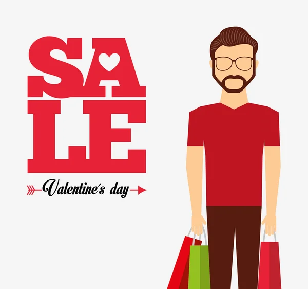 Valentines venta diseño — Vector de stock