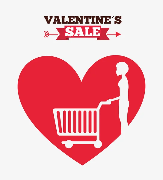 Valentines venta diseño — Vector de stock