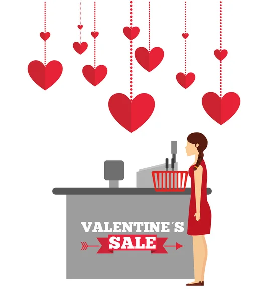 Valentines venta diseño — Vector de stock