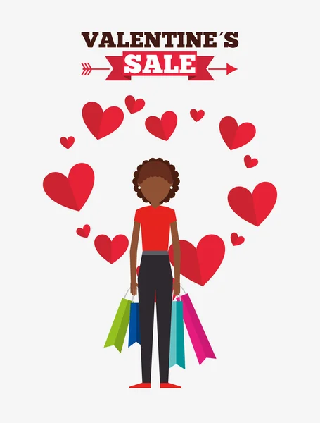 Projeto da venda dos valentines —  Vetores de Stock