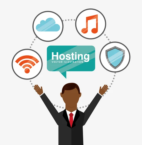 Web hosting ontwerp — Stockvector