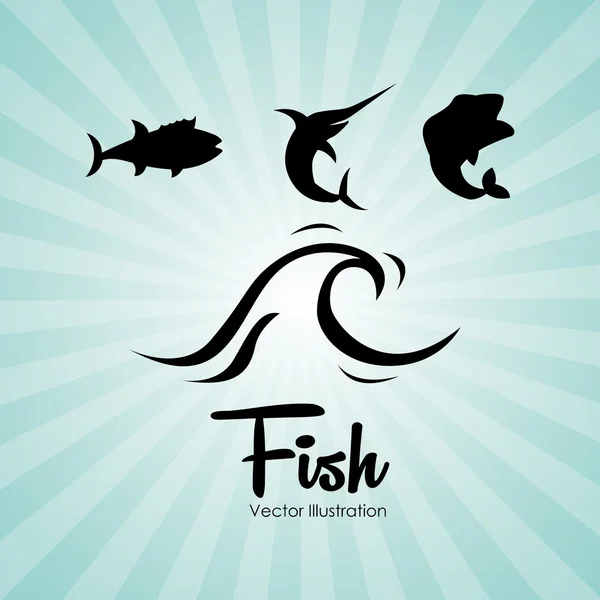 Diseño del concepto de pescado — Vector de stock