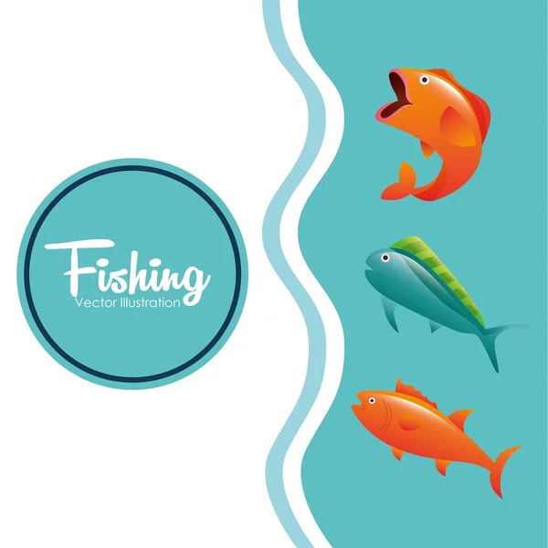 Conception de tournoi de pêche — Image vectorielle