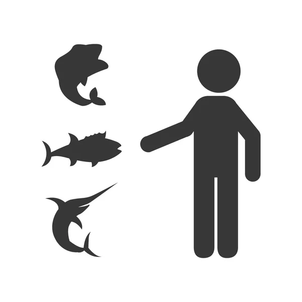 Design concetto di pesce — Vettoriale Stock