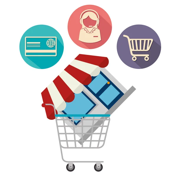 Shopping et marketing numérique — Image vectorielle