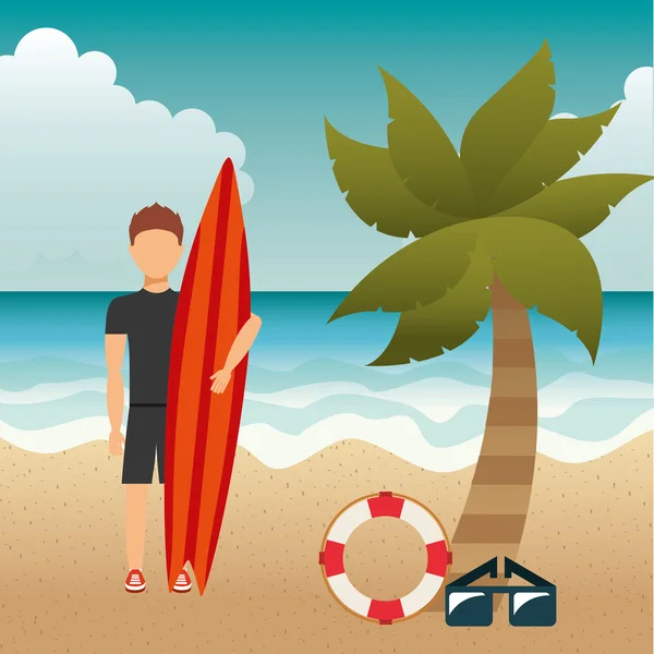 Diseño del club de surf — Vector de stock