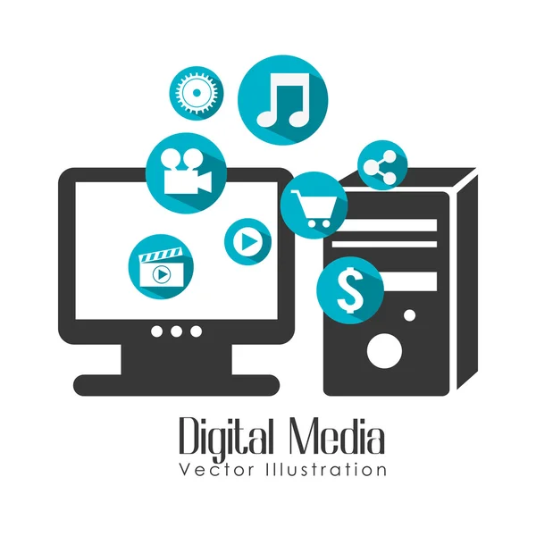 Design de mídia digital — Vetor de Stock