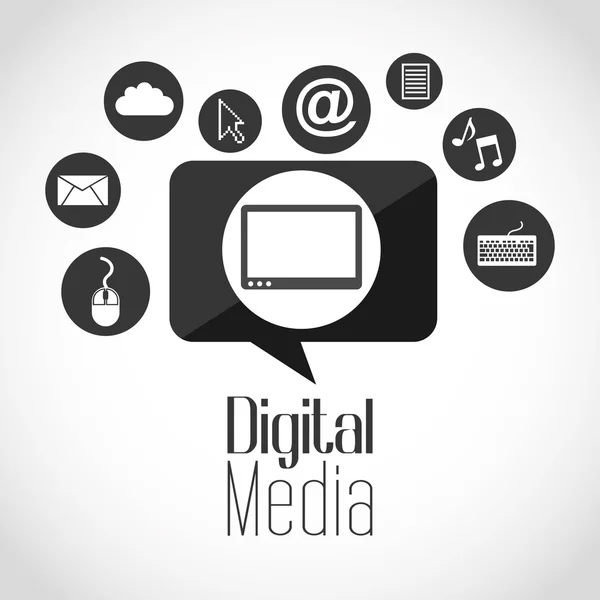 Diseño de medios digitales — Vector de stock