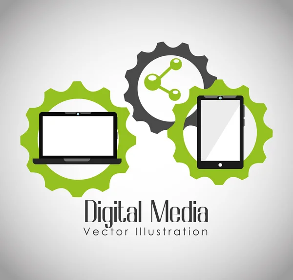 Diseño de medios digitales — Vector de stock